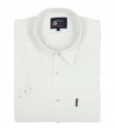 Lniana szeroka biała koszula męska MR.UNIQUE z krótkim rękawem 2219