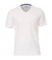 Bawełniana koszulka męska T-Shirt w serek biała 660-0