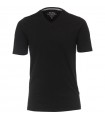 Bawełniana koszulka męska T-Shirt w serek czarna 660-90