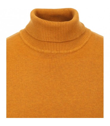 miodowy bawełniany sweter męski z golfem Redmond 501-400