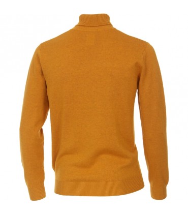 miodowy bawełniany sweter męski z golfem Redmond 501-400