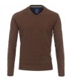 brązowy sweter męski w serek struktura Redmond 222415600-38