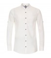 Lniana biała koszula męska Redmond stójka regular fit 231150112-0