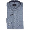 Bawełniana koszula męska w drobną niebieską kratkę Modern Fit 43750327032