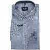 Koszula bawełniana z niebieskim nadrukiem z krótkim rękawem, Modern Fit 43750365232