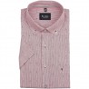Różowa koszula bawełniana w drobe paski z nadrukiem w kotwice z krótkim rękawem 43790353661