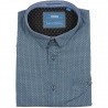 Błękitna koszula bawełniana D555 LIMBURG z regularnym wzorem, z krótkim rękawem